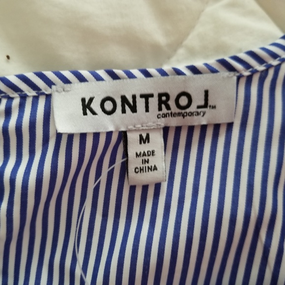 Kontrol Striped Embroidered Top - Never worn! - M - Picture 4 of 4